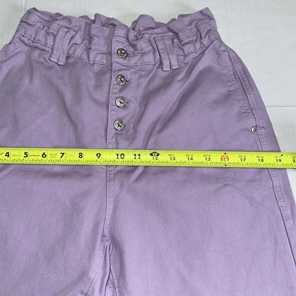 Zara Women’s High Waisted Baggy Paperbag Jeans Size 4 Lavender Purple Denim - Picture 9 of 12